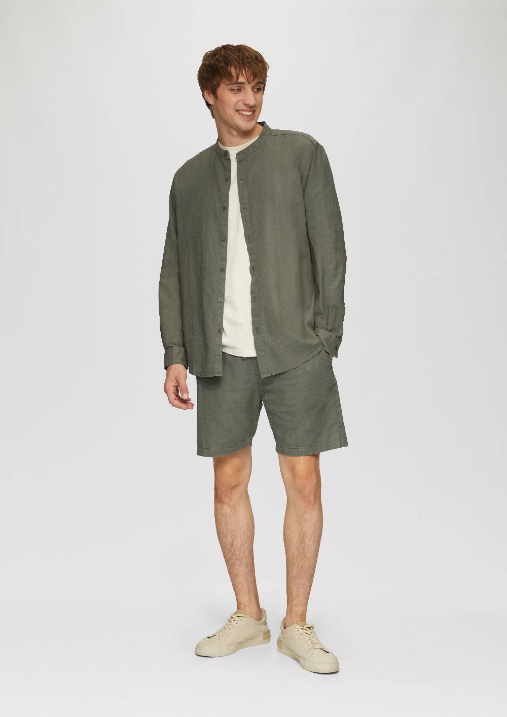 S.Oliver Hemd Aus Leinenmix Mit Garment Dye