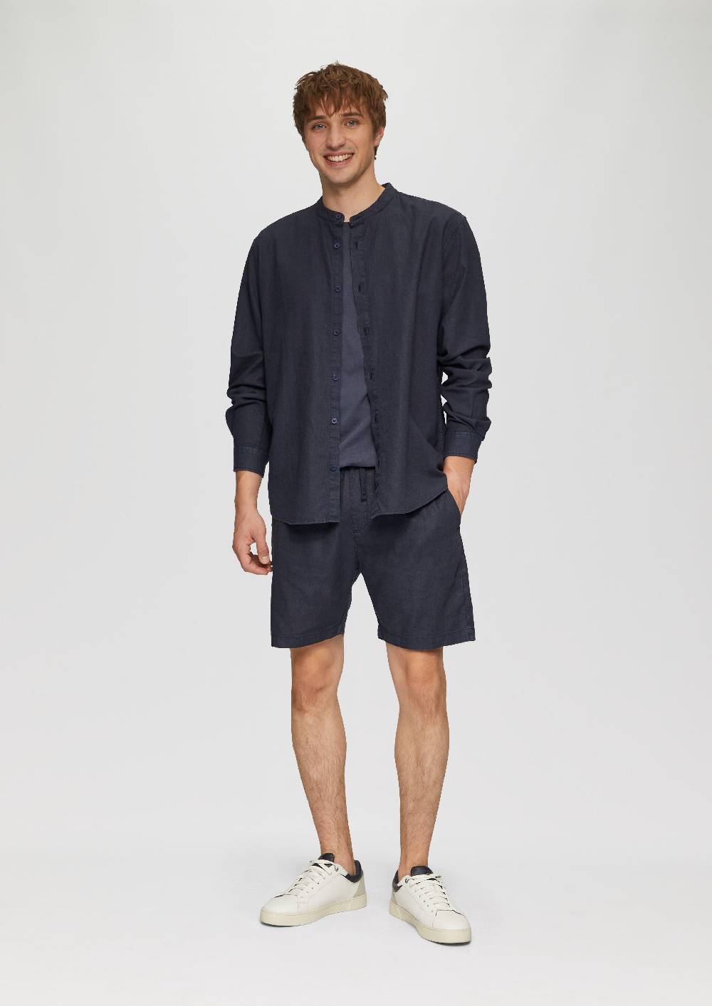 S.Oliver Hemd Aus Leinenmix Mit Garment Dye