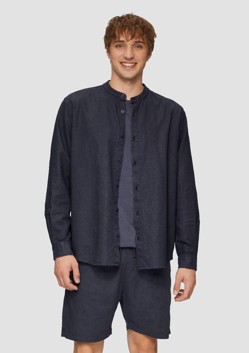 S.Oliver Hemd Aus Leinenmix Mit Garment Dye