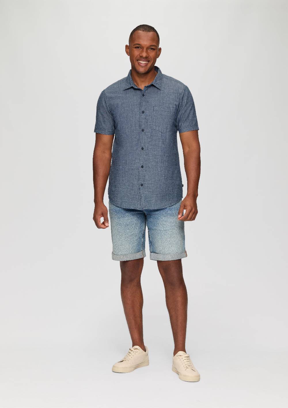 S.Oliver Hemd Im Slim Fit Und Denim-Look