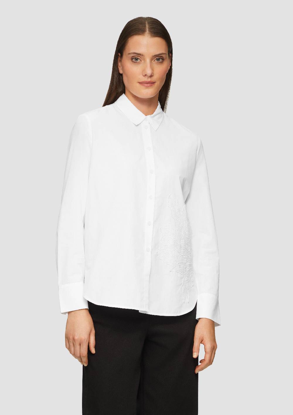 S.Oliver Hemdbluse Mit Applikation Im Relaxed Fit