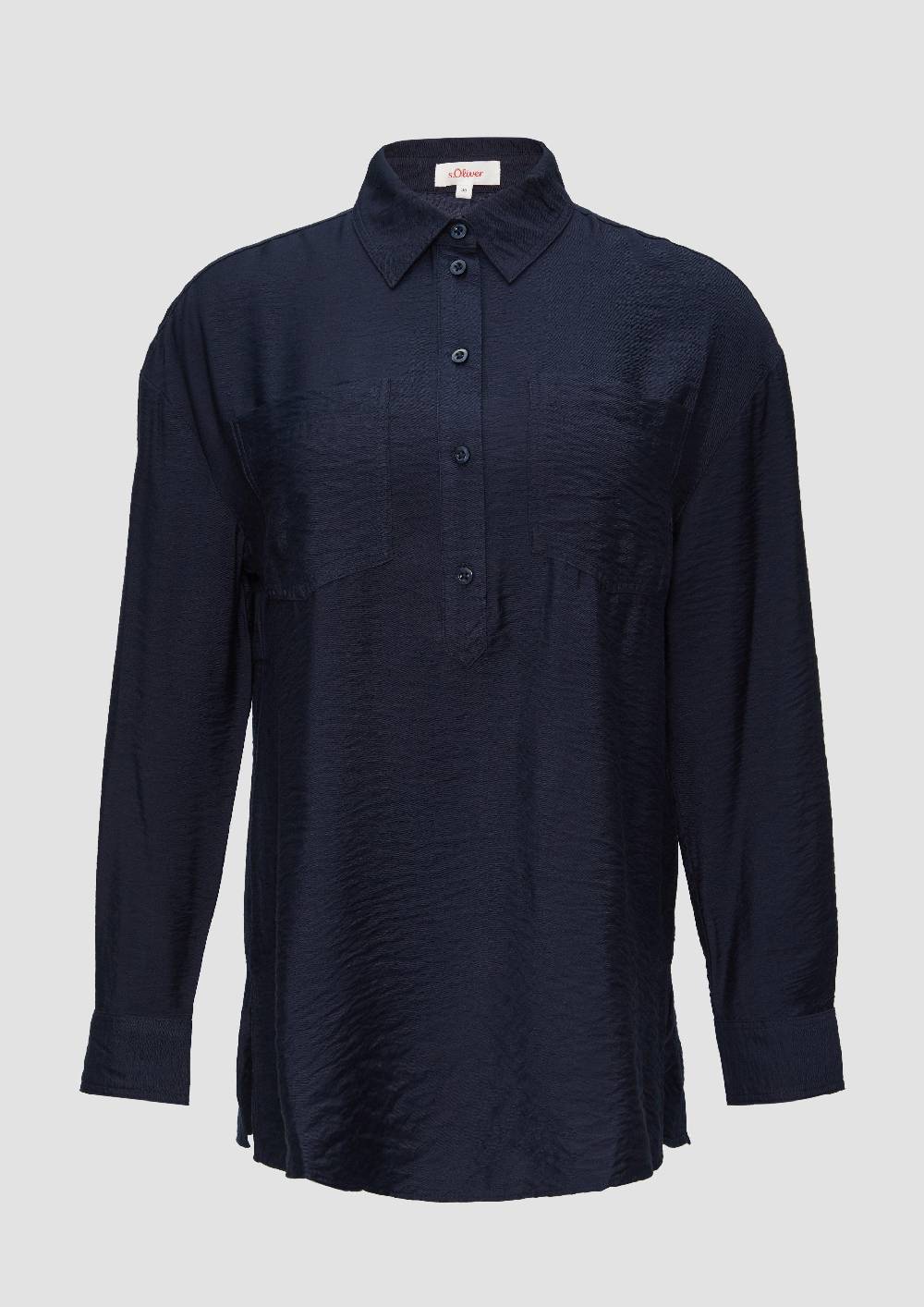 S.Oliver Hemdkragenbluse Aus Viskosemix