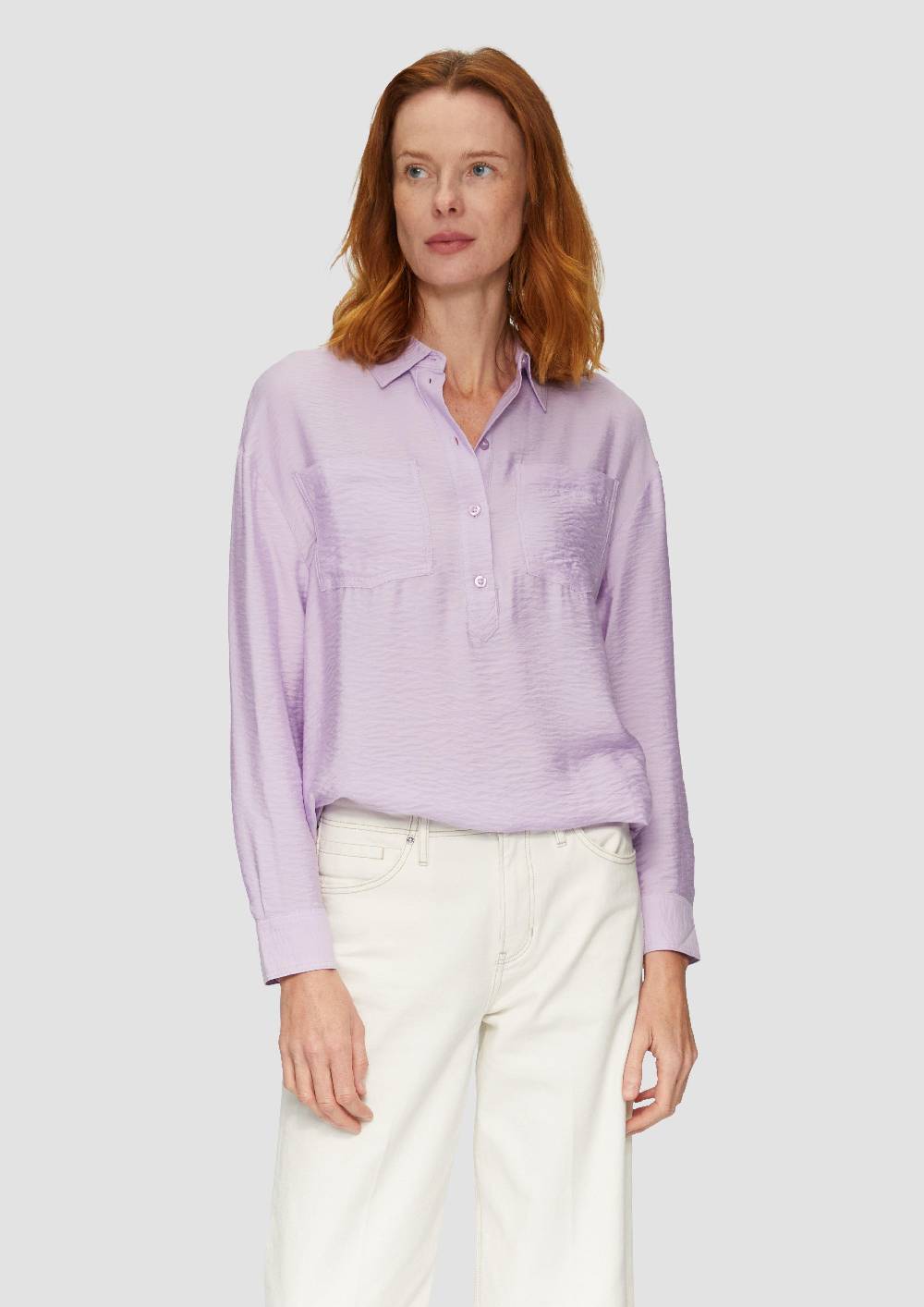 S.Oliver Hemdkragenbluse Aus Viskosemix