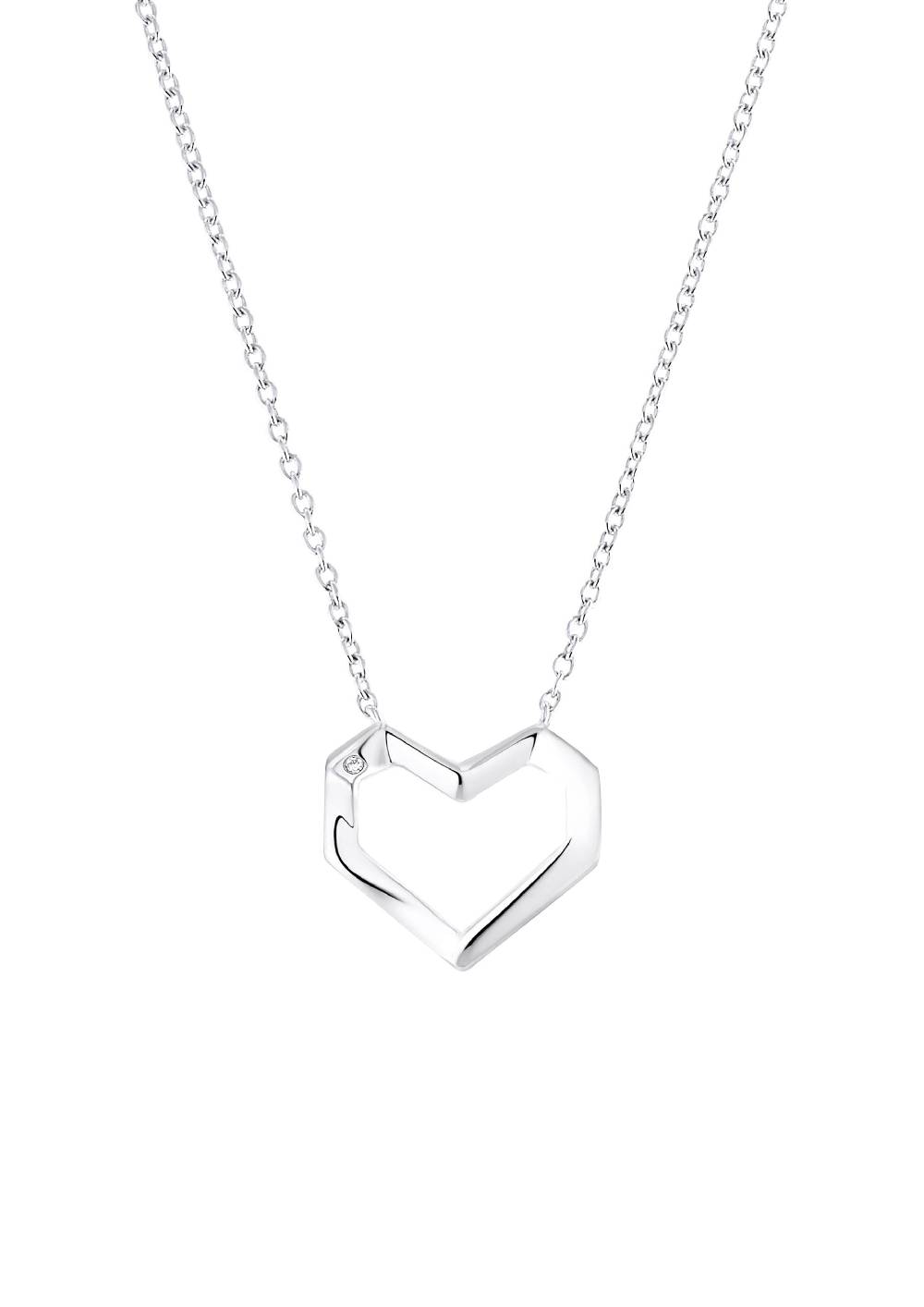 S.Oliver Herzkette In Silber 925 Rhodiniert