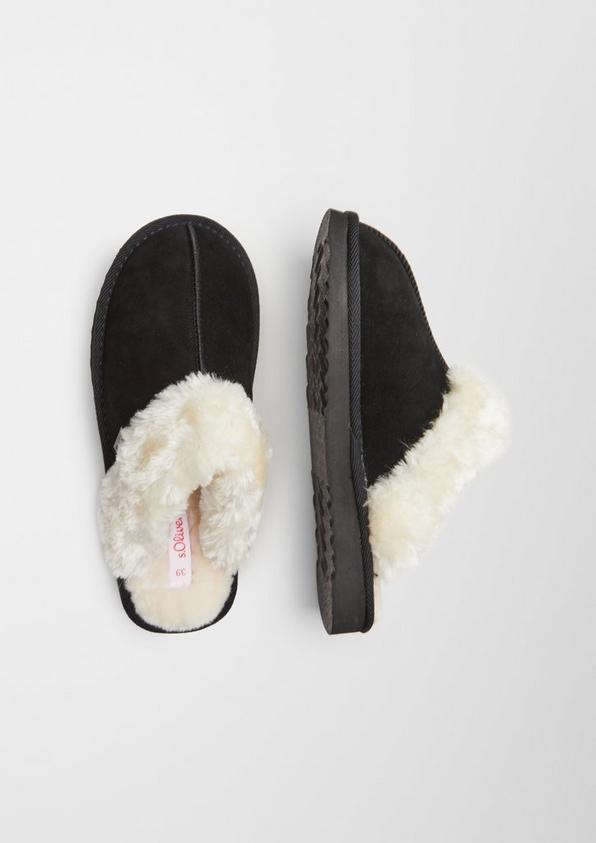 s.Oliver Hochwertige Echtleder-Pantoffeln