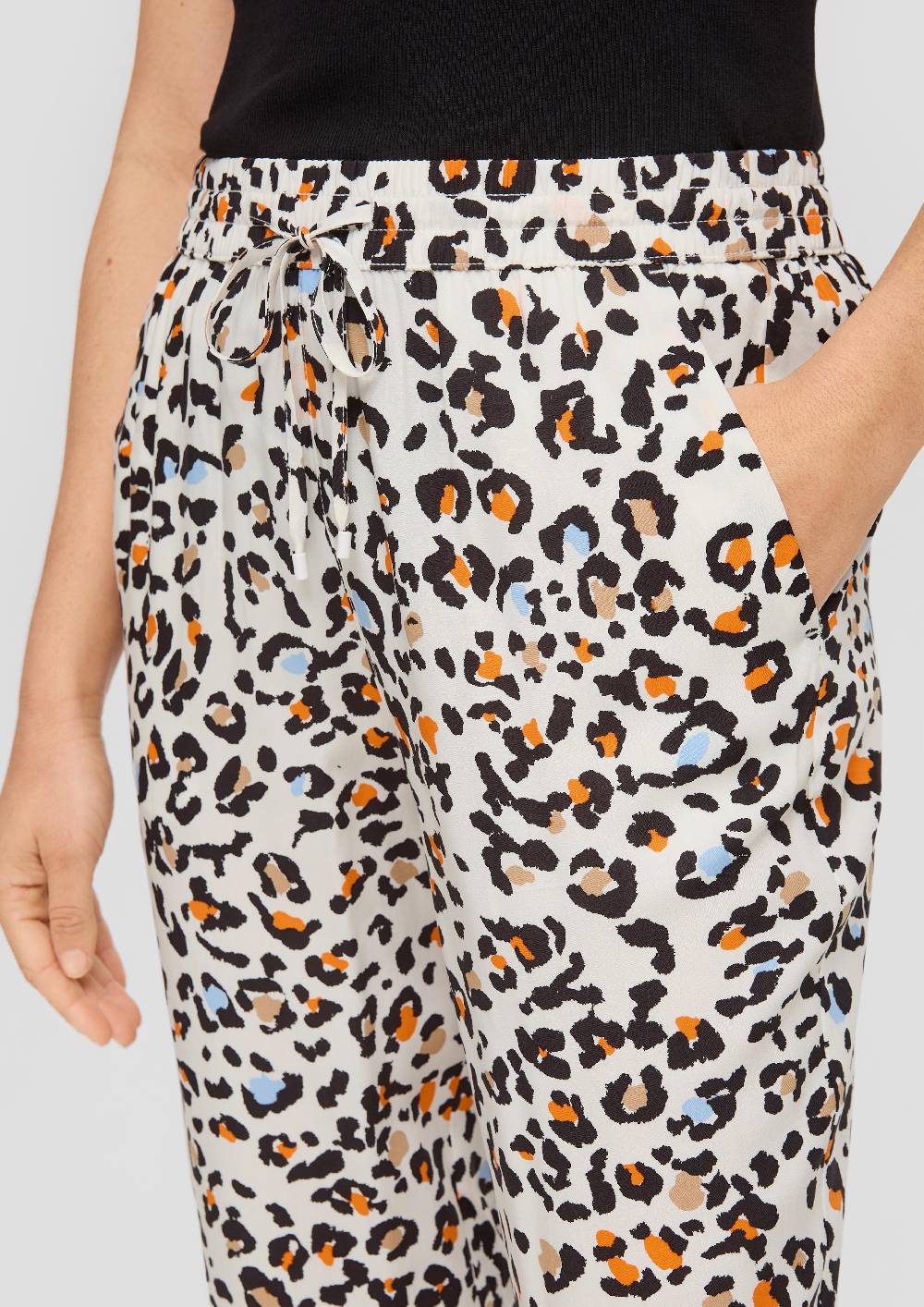 S.Oliver Hose Aus Reiner Viskose Mit Artwork-Print