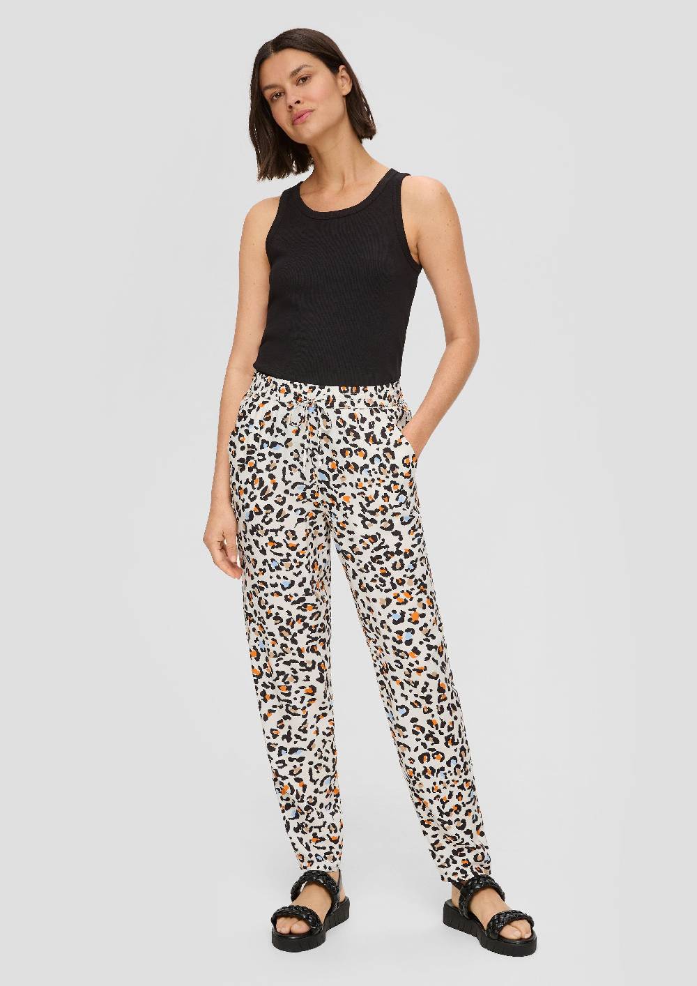 S.Oliver Hose Aus Reiner Viskose Mit Artwork-Print