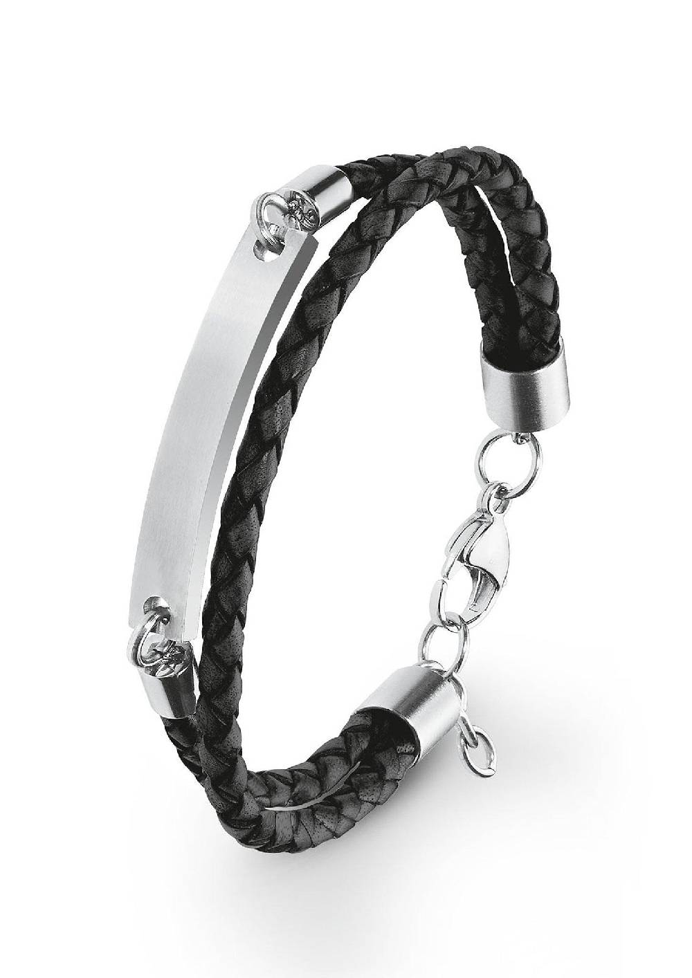S.Oliver ID-Armband Aus Leder Mit Edelstahl