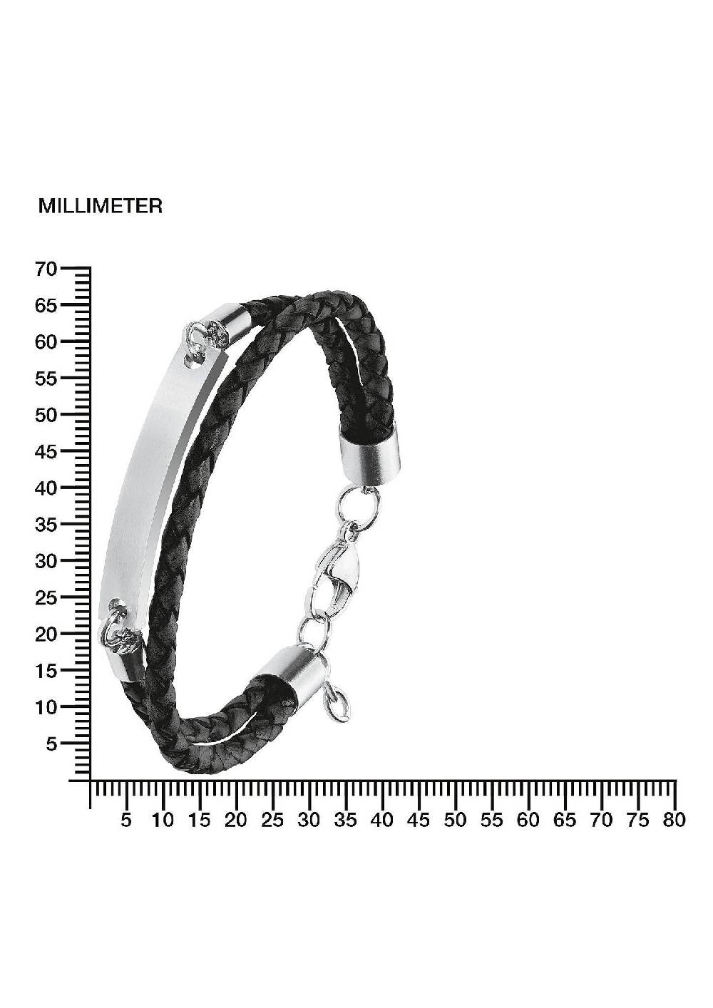 S.Oliver ID-Armband Aus Leder Mit Edelstahl