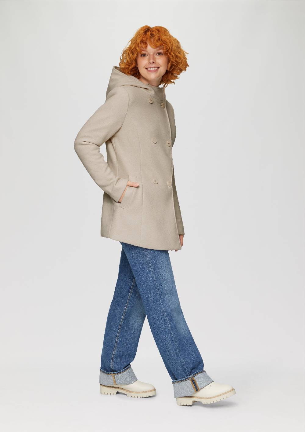 S.Oliver Jacke Mit Kapuze In Wolloptik