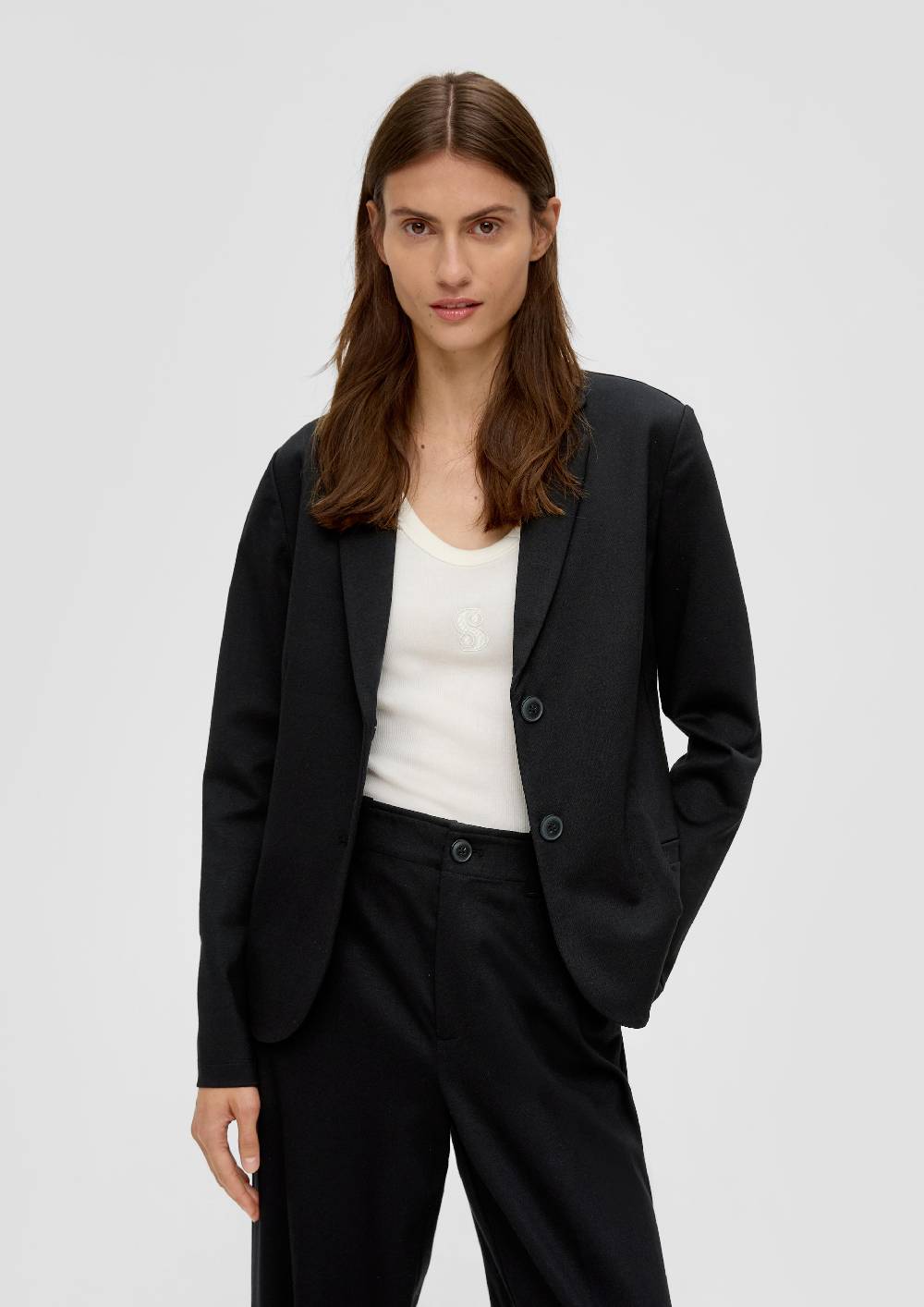 S.Oliver Jersey-Blazer Mit Twillstruktur