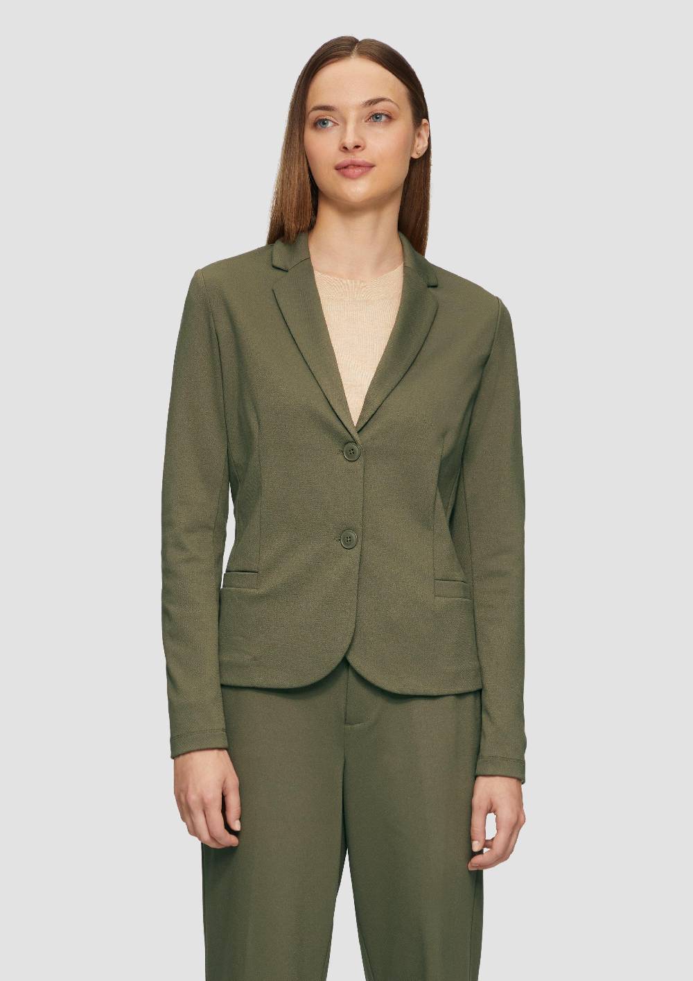 S.Oliver Jersey-Blazer Mit Twillstruktur