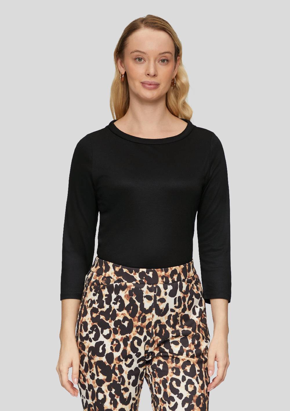 S.Oliver Jersey-Shirt Mit Stehkragen