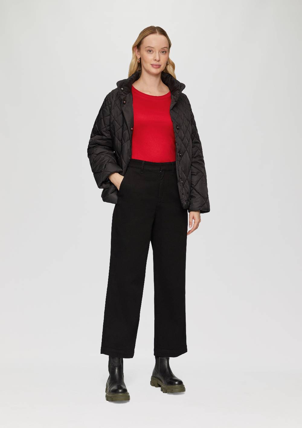 S.Oliver Jersey-Shirt Mit Stehkragen