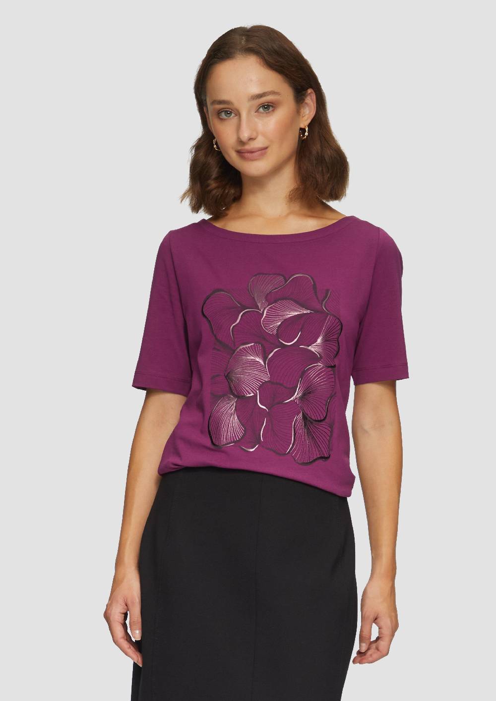 S.Oliver Jerseyshirt Mit Glänzendem Frontprint