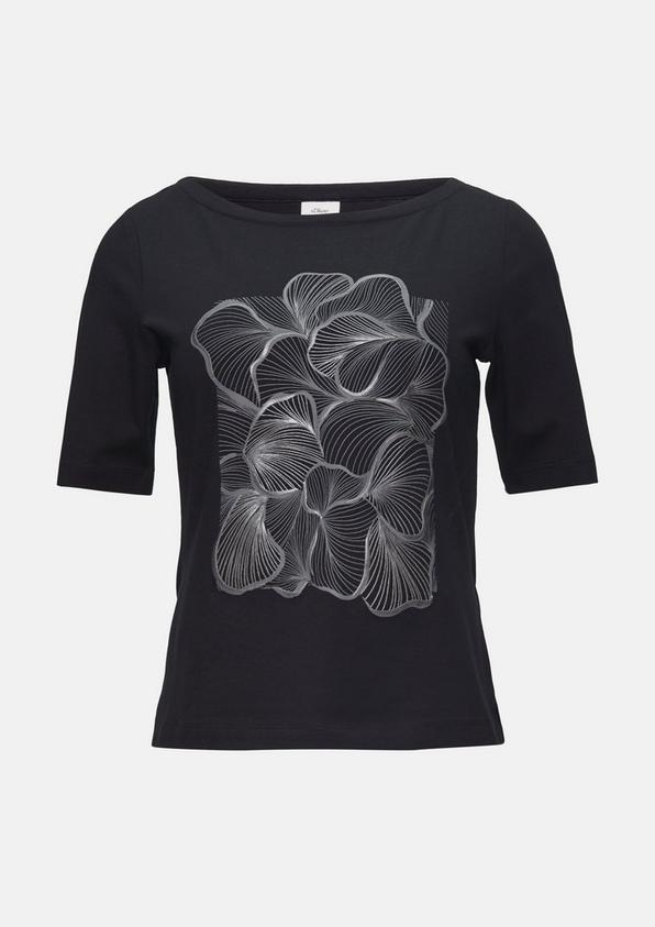 s.Oliver Jerseyshirt mit glänzendem Frontprint