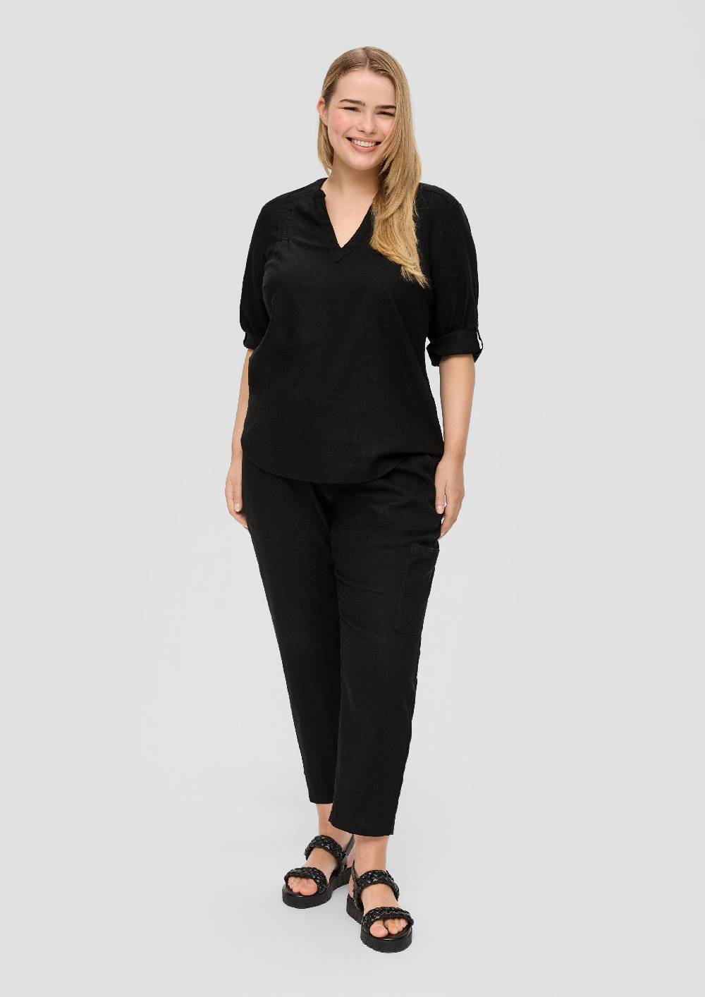 S.Oliver Jogpants Aus Leinenmix Mit Cargotasche