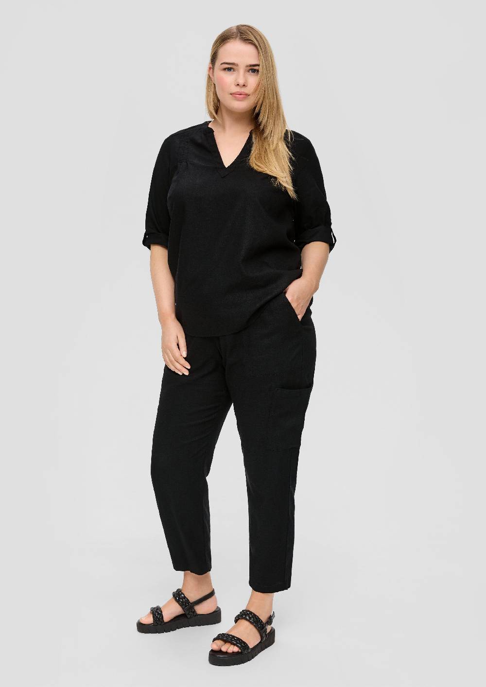 S.Oliver Jogpants Aus Leinenmix Mit Cargotasche