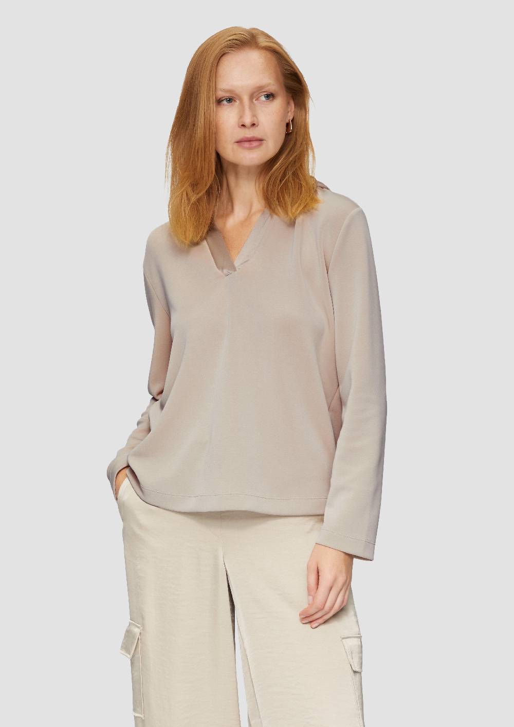 S.Oliver Kapuzenshirt Aus Sweat Mit Satin-Details