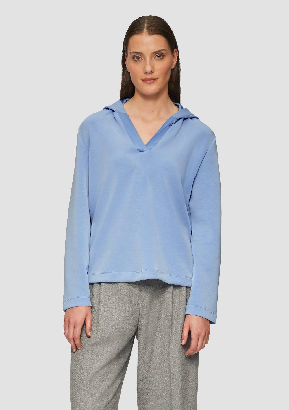 S.Oliver Kapuzenshirt Aus Sweat Mit Satin-Details