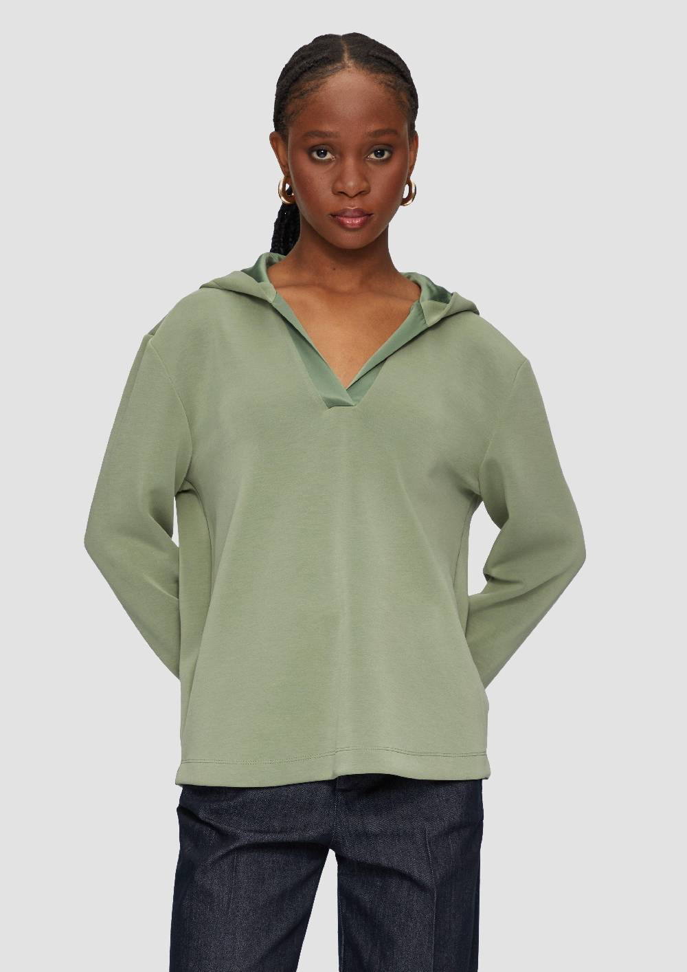 S.Oliver Kapuzenshirt Mit Satin-Details