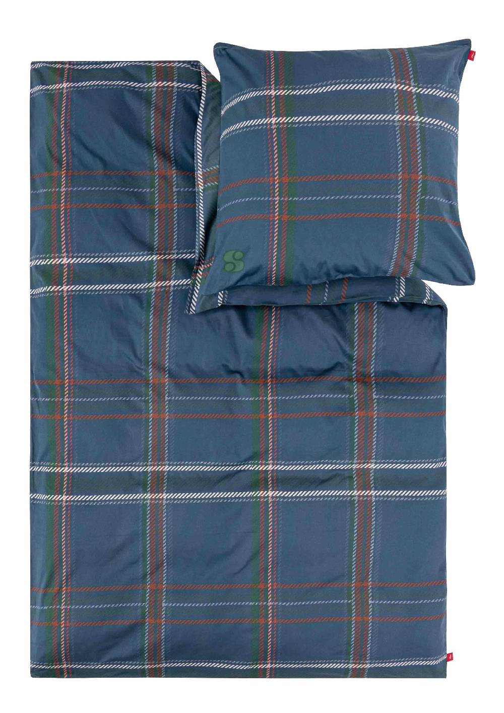 S.Oliver Karierte Bettwäsche Aus Baumwollsatin