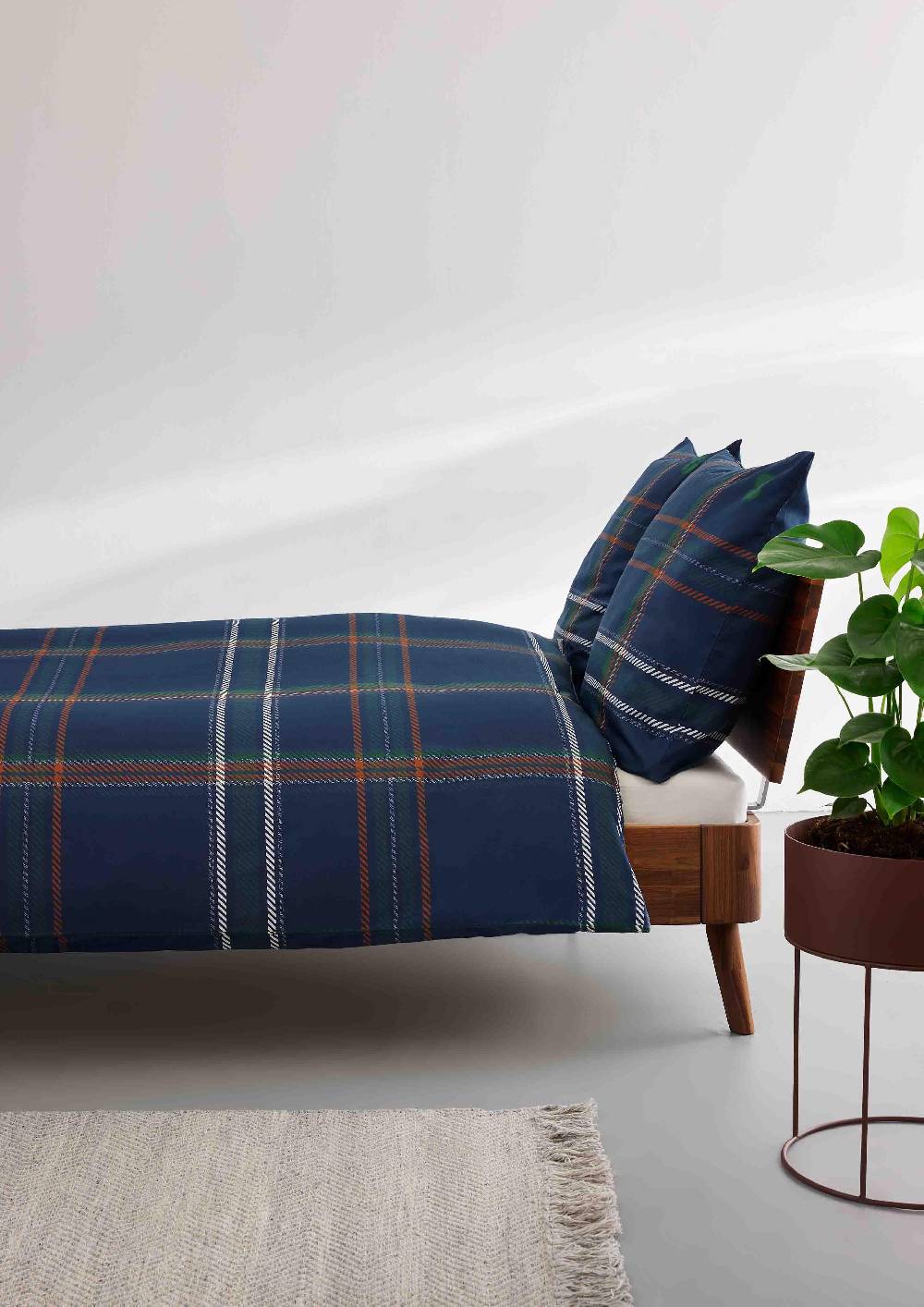 S.Oliver Karierte Bettwäsche Aus Baumwollsatin