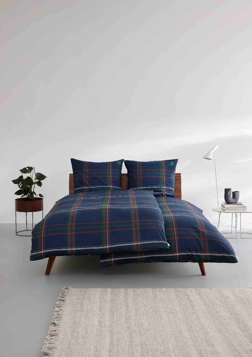 S.Oliver Karierte Bettwäsche Aus Baumwollsatin