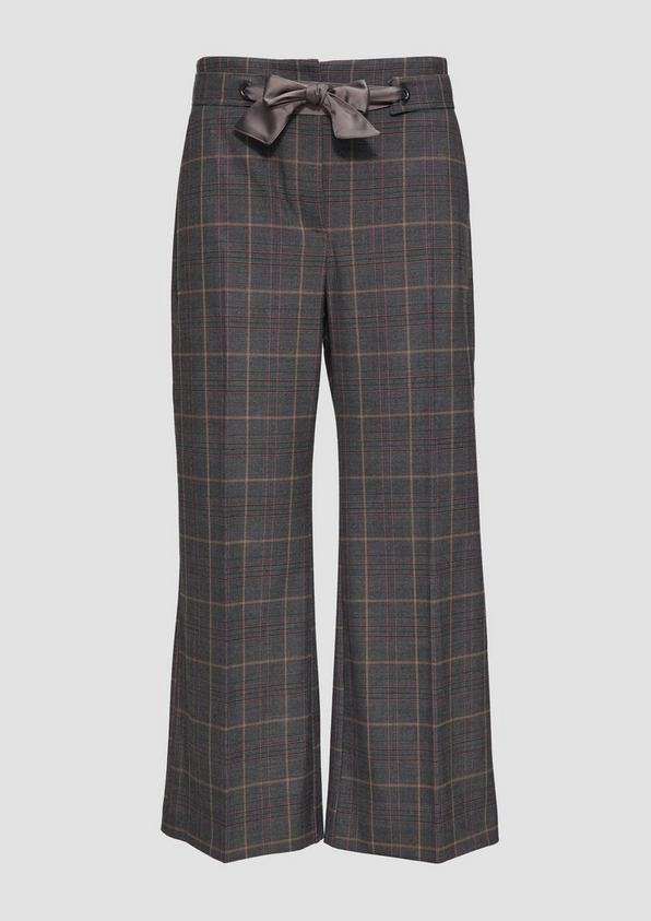 s.Oliver Karierte Culotte mit Bindegürtel