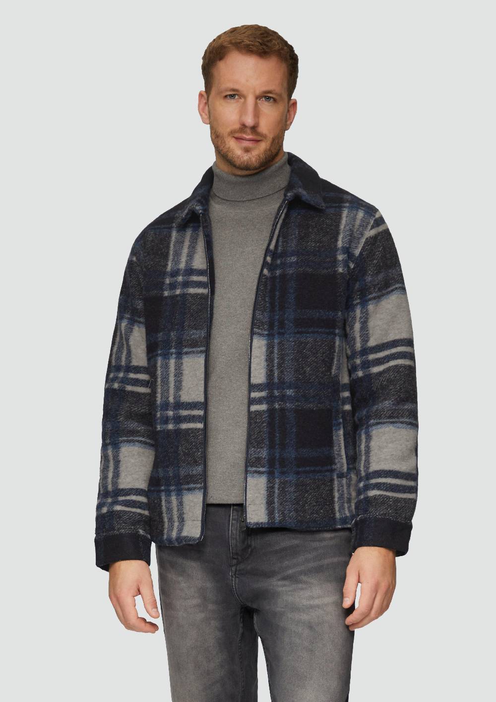 S.Oliver Karierte Hemdjacke Aus Wollmix