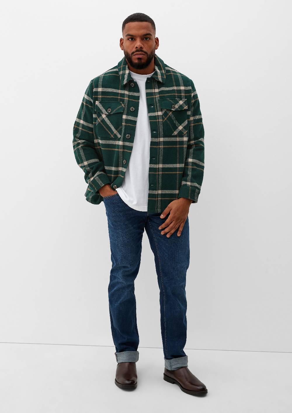 S.Oliver Karierte Jacke Mit Wolle