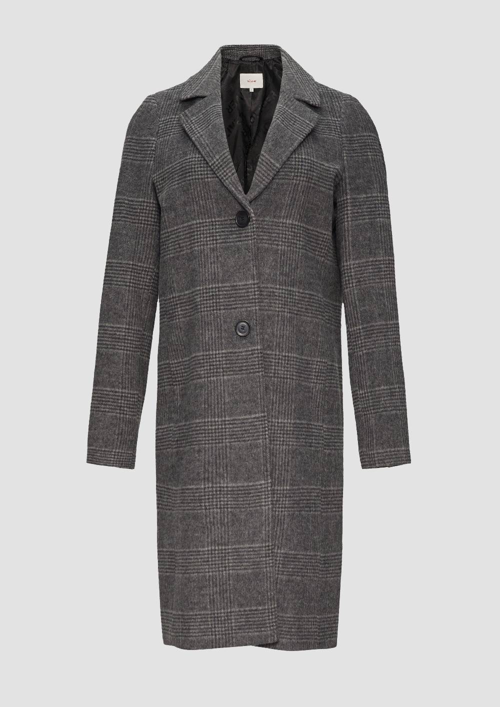 S.Oliver Karierter Mantel Aus Wollmix