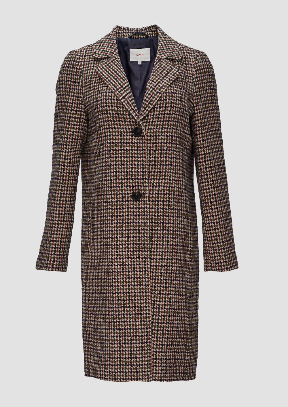 S.Oliver Karierter Mantel Aus Wollmix