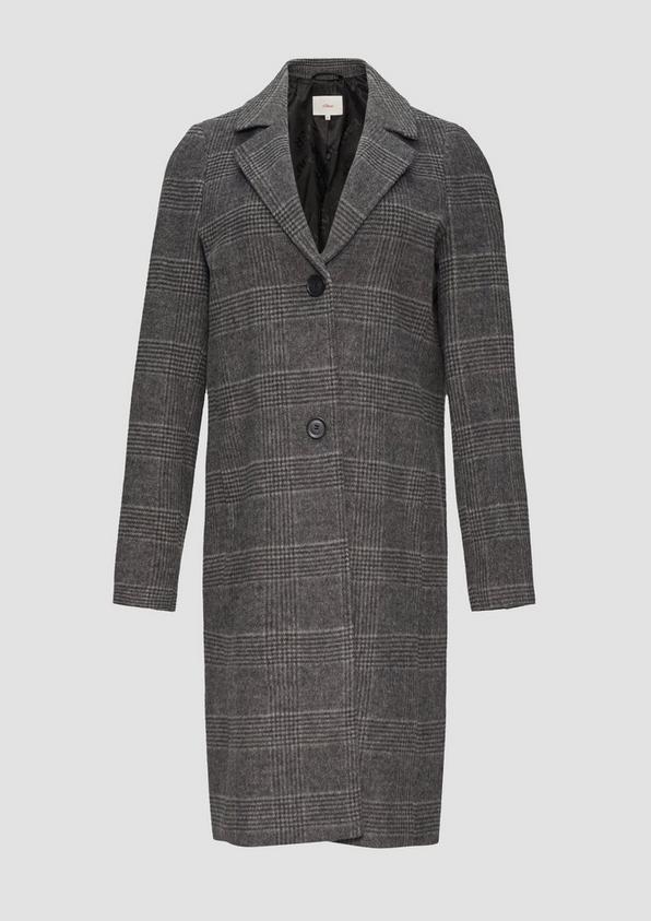 s.Oliver Karierter Mantel aus Wollmix