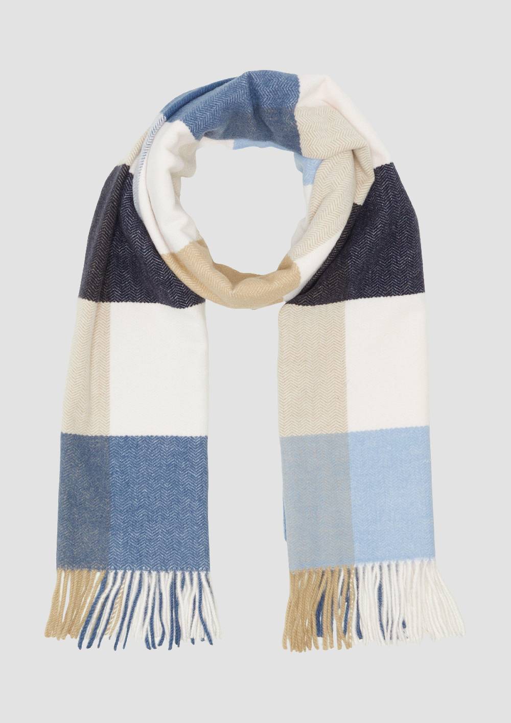 S.Oliver Karierter Schal Mit Fransen