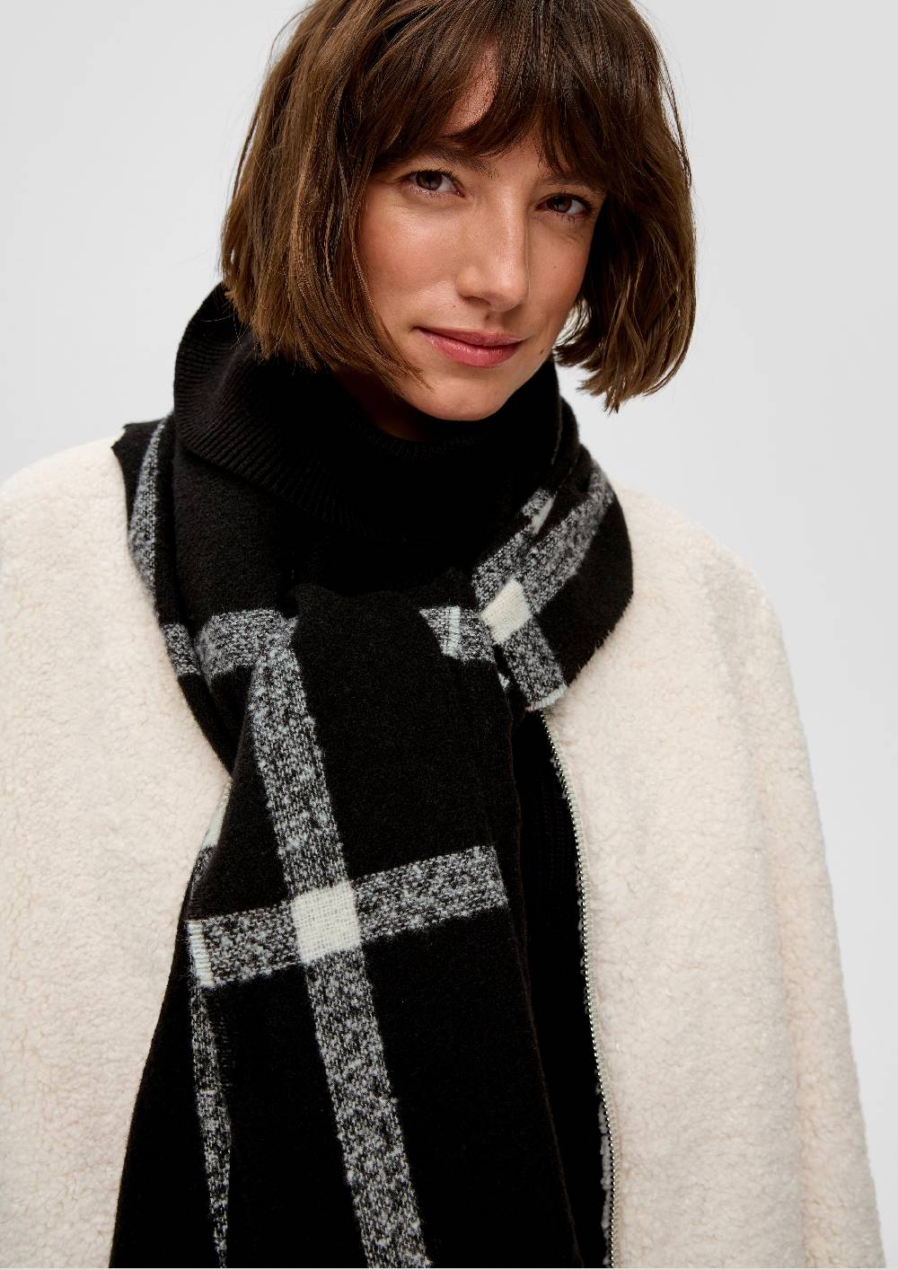 S.Oliver Karierter Schal Mit Fransen