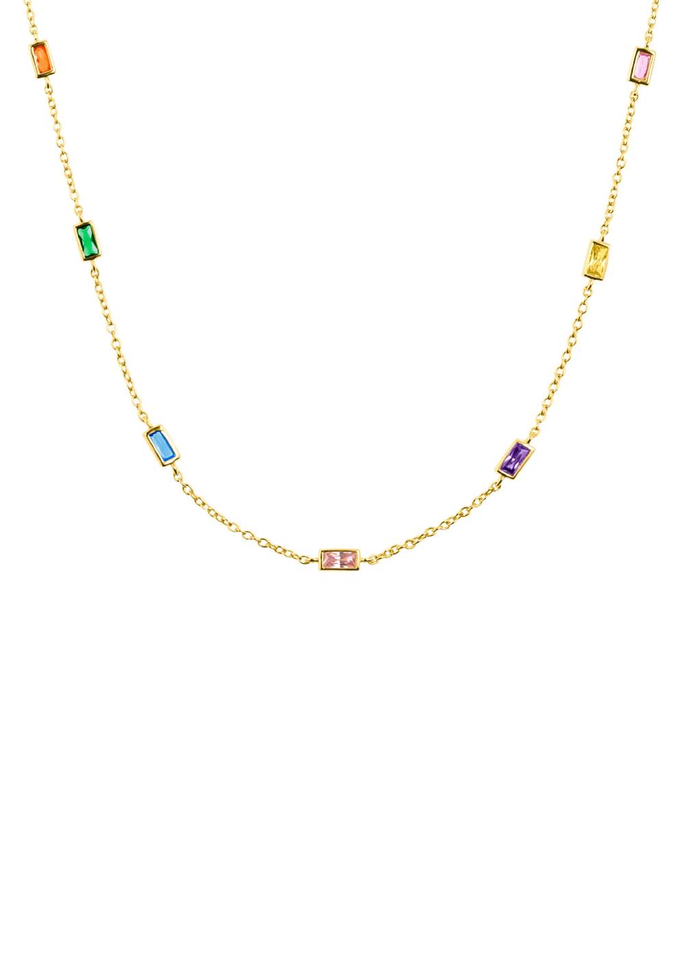 S.Oliver Kette Mit Bunten Zirkonia-Steinen