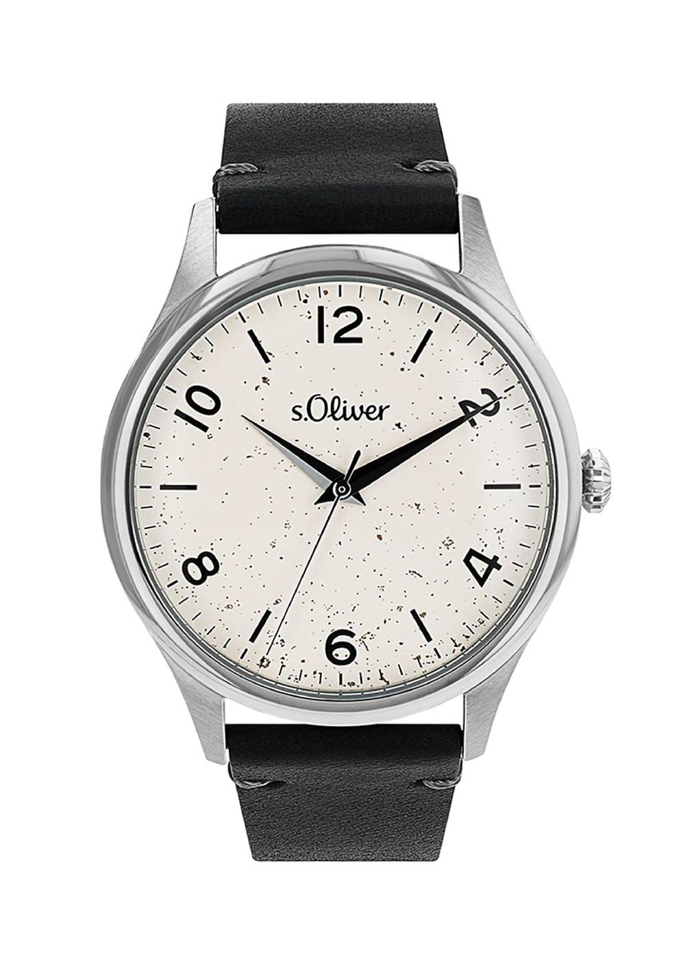 S.Oliver Klassische Edelstahluhr Mit Lederarmband