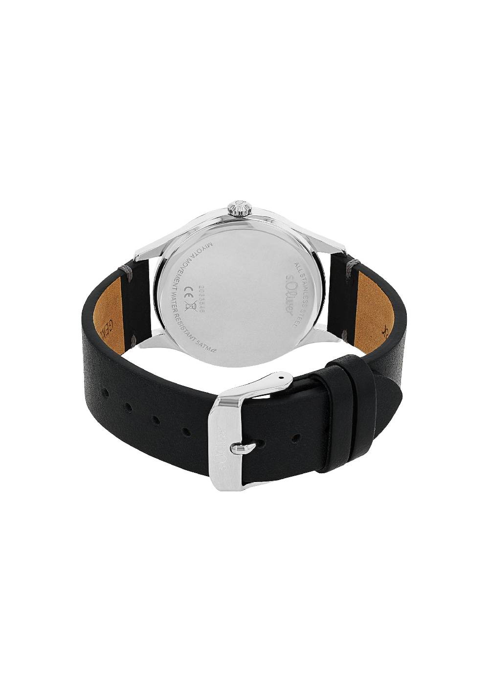 S.Oliver Klassische Edelstahluhr Mit Lederarmband