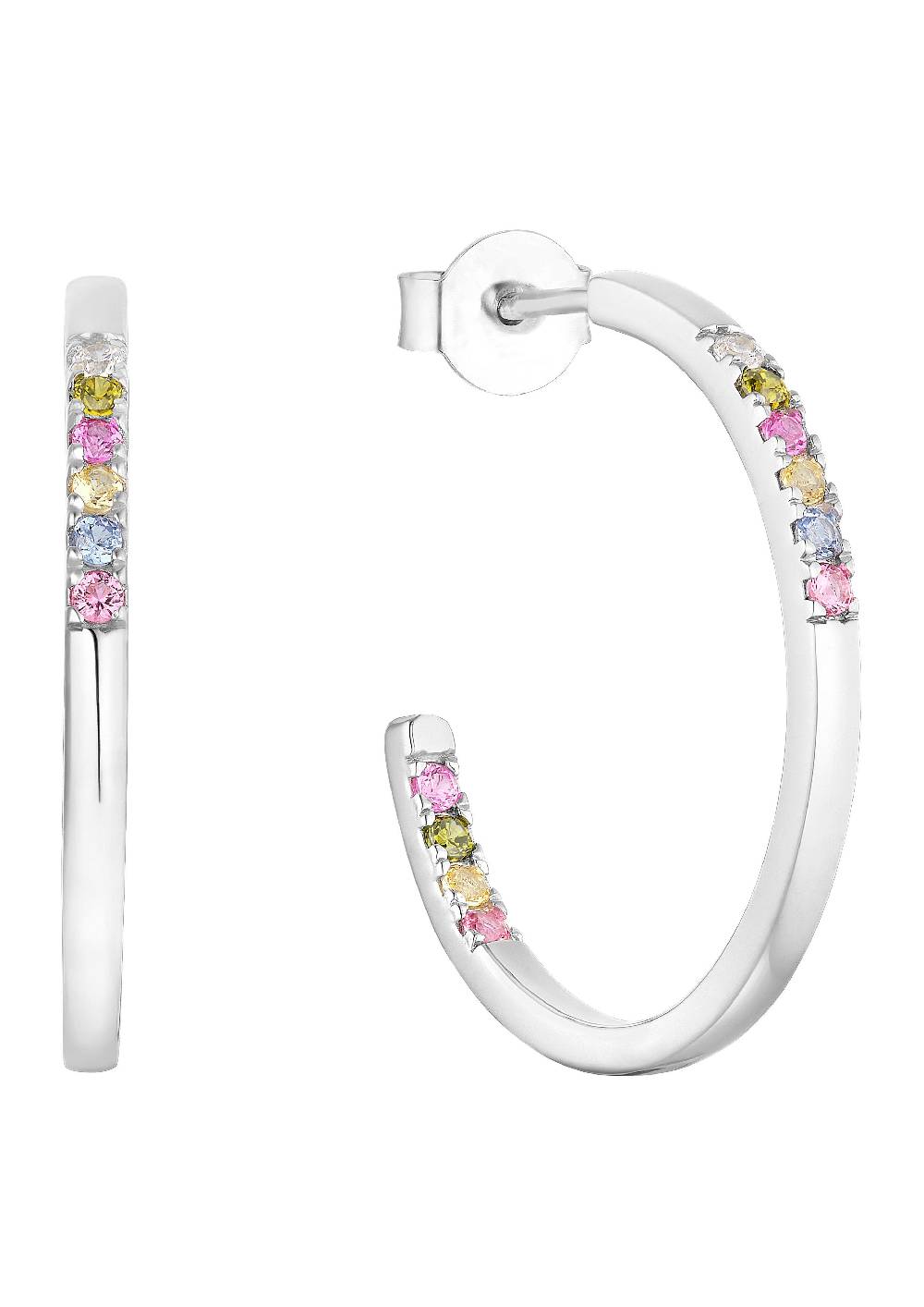 S.Oliver Kreolen Mit Buntem Zirkonia-Detail