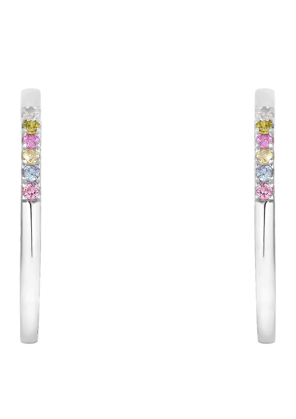 S.Oliver Kreolen Mit Buntem Zirkonia-Detail