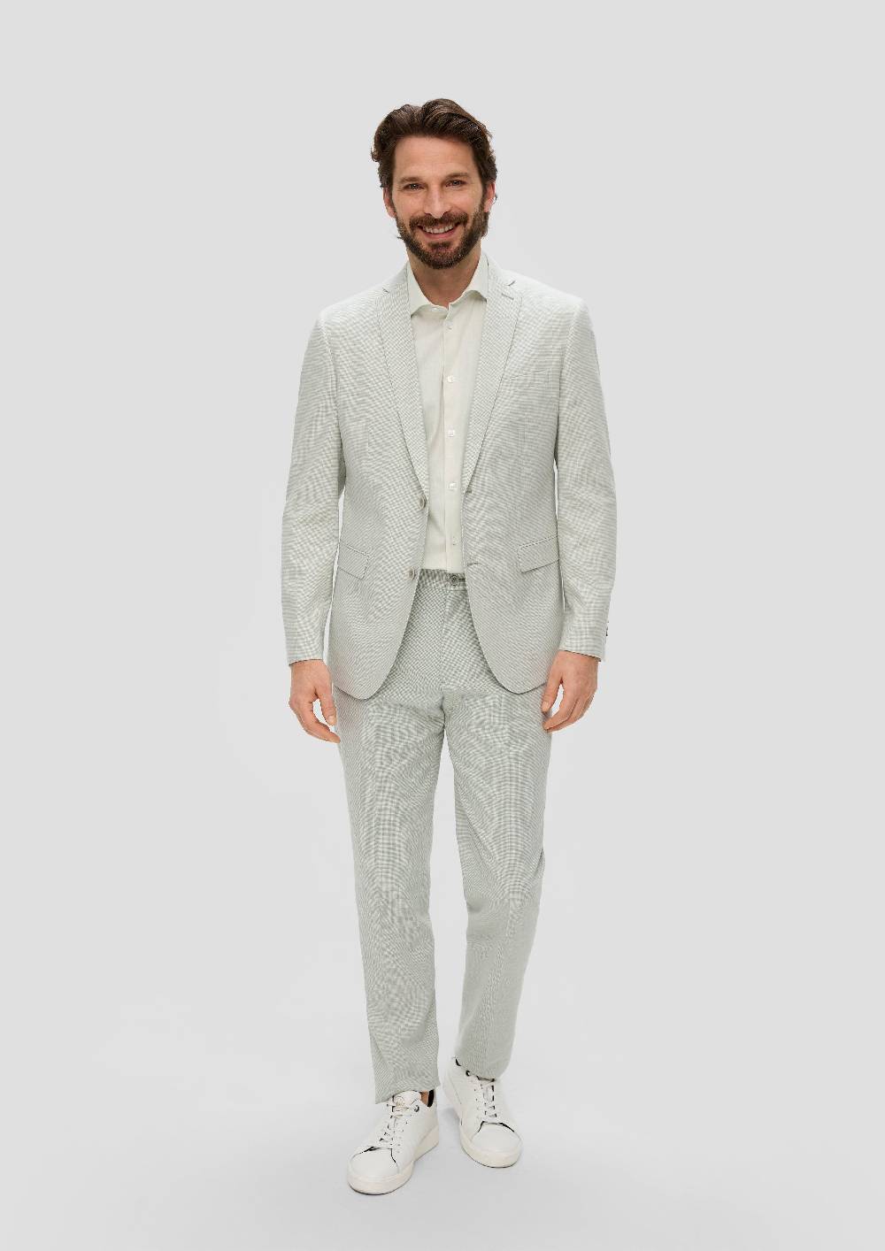 S.Oliver Kurzarmhemd Aus Baumwoll-Leinenmix