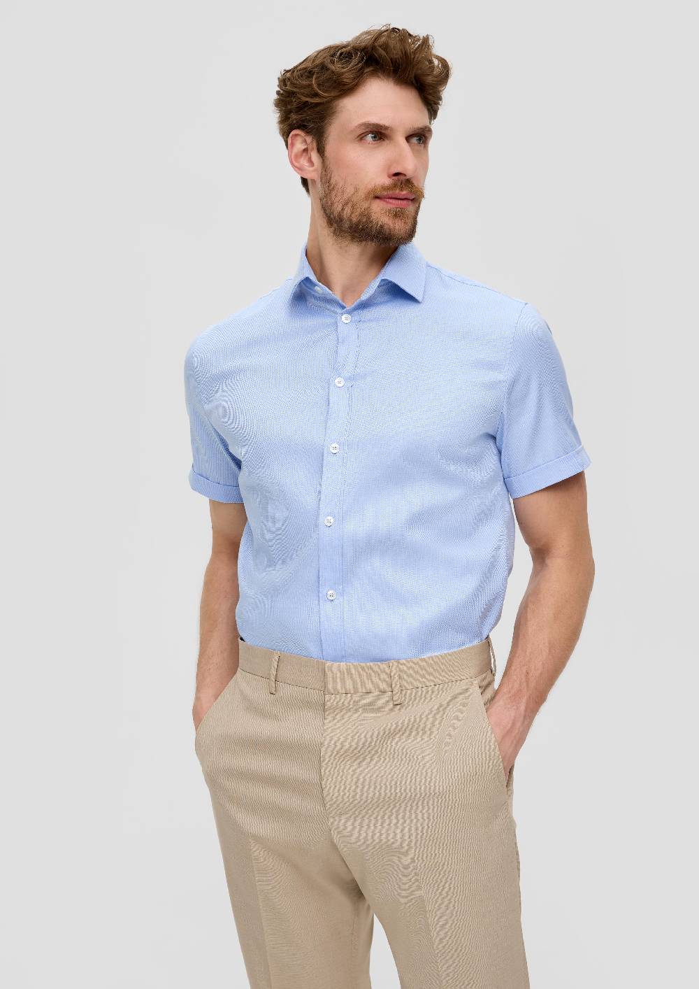 S.Oliver Kurzarmhemd Aus Baumwollstretch