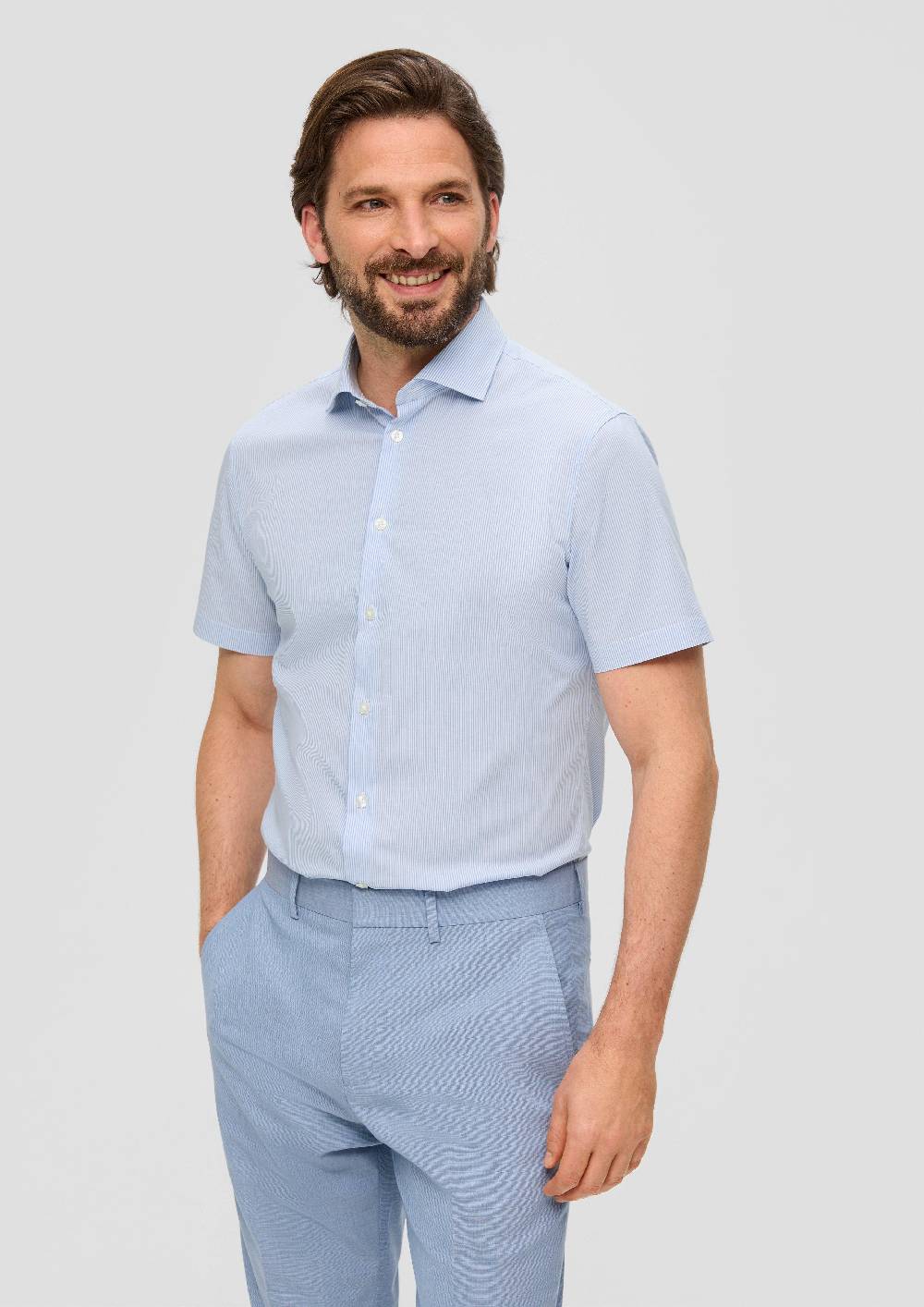 S.Oliver Kurzarmhemd Aus Baumwollstretch