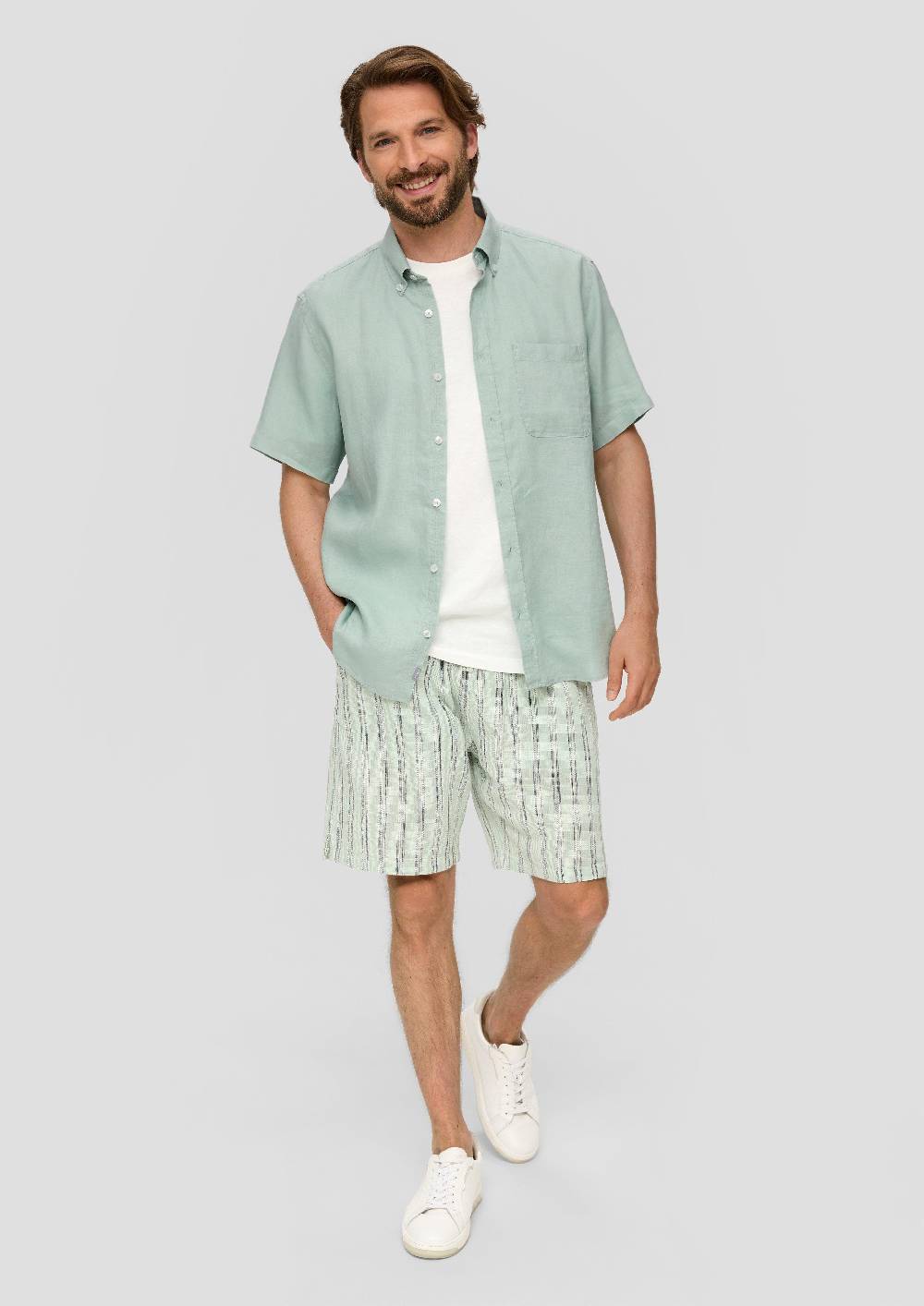 S.Oliver Kurzarmhemd Aus Leinen