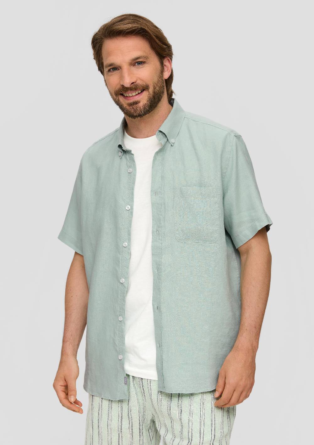 S.Oliver Kurzarmhemd Aus Leinen