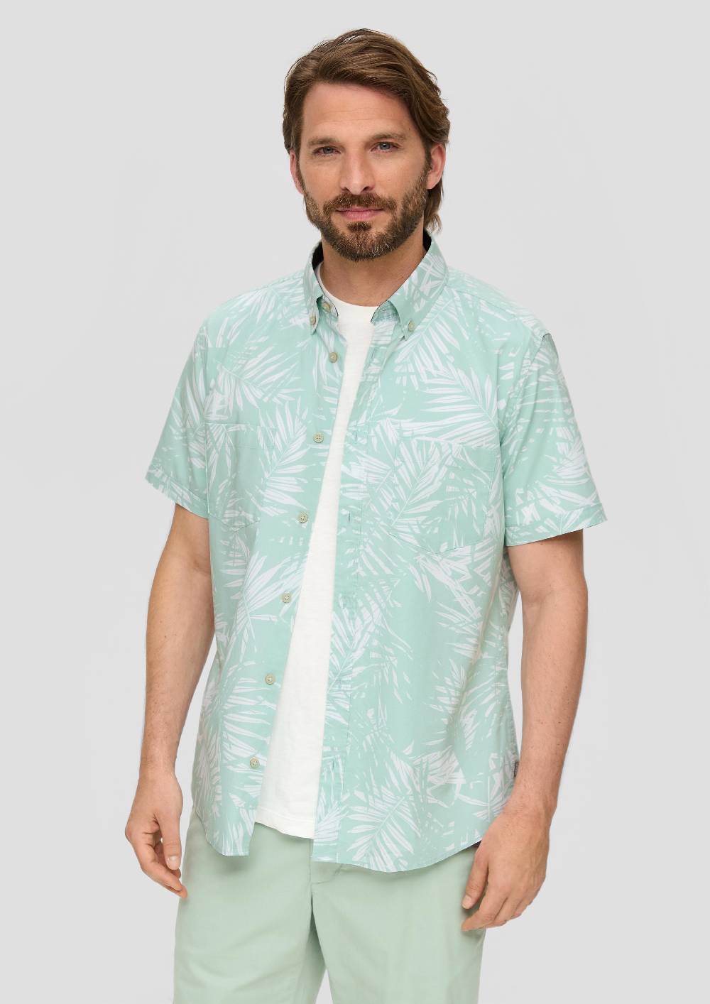 S.Oliver Kurzarmhemd Mit Button-Down-Kragen