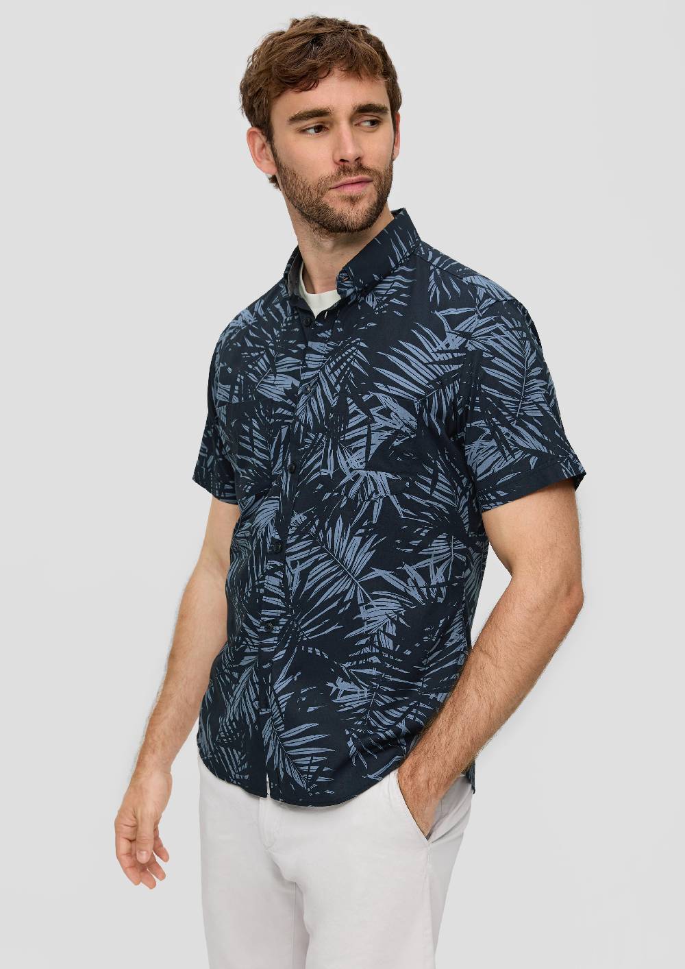 S.Oliver Kurzarmhemd Mit Button-Down-Kragen