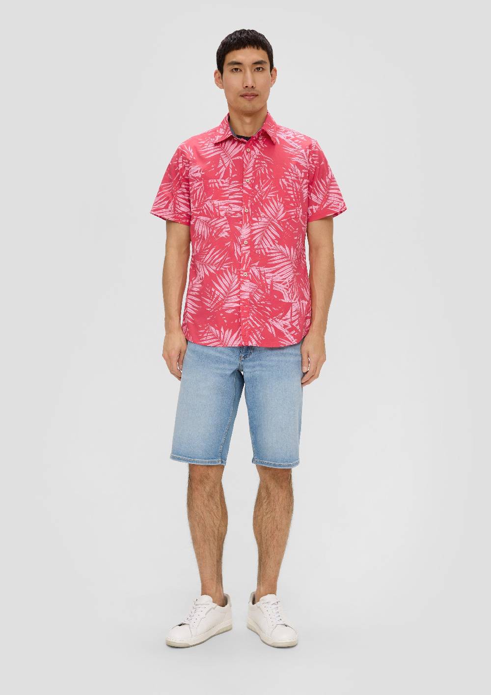 S.Oliver Kurzarmhemd Mit Button-Down-Kragen