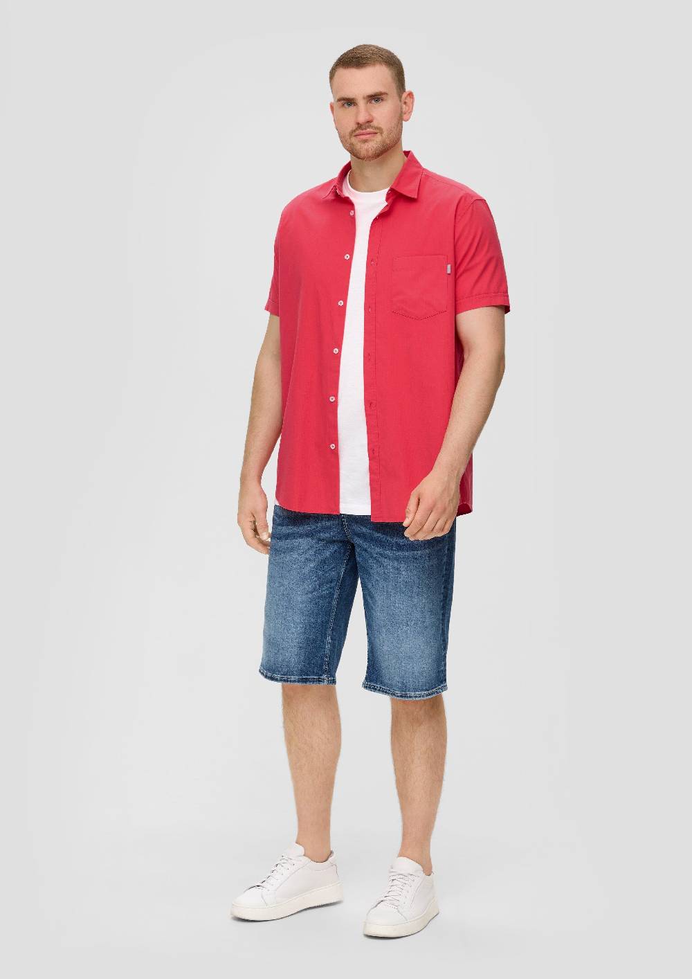 S.Oliver Kurzarmhemd Mit Button-Down-Kragen